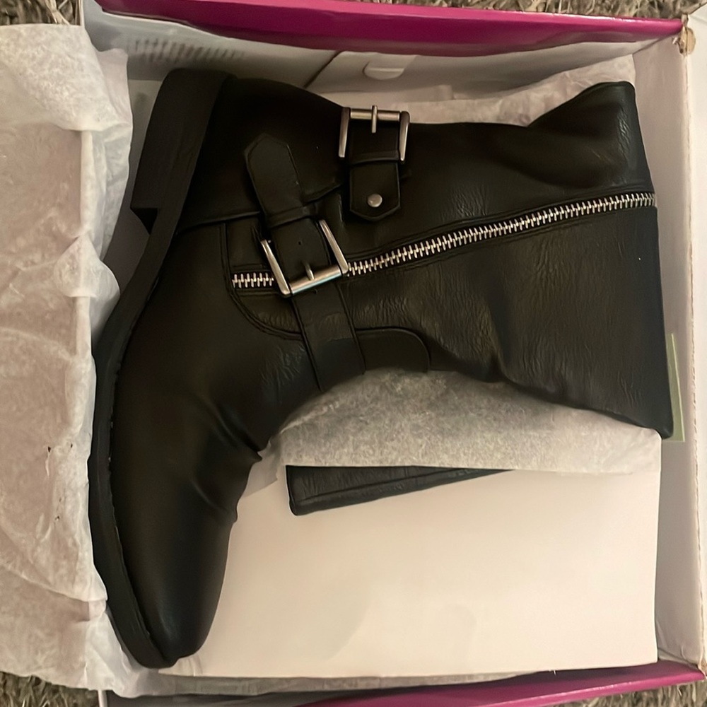 Rampage Black High Boot- Zipper